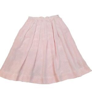 Vintage 80's Prophecy Petites Soft Baby Pink Polka Dot A-line Skirt Size 12